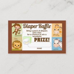 Monkey Jungle Diaper Raffle Tickets 100pk Enclosure Card