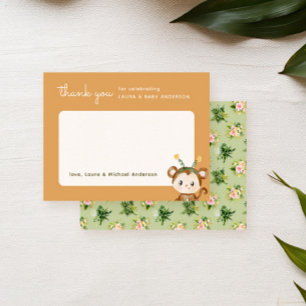 Monkey Jungle Tropical Baby Shower Thank You Card