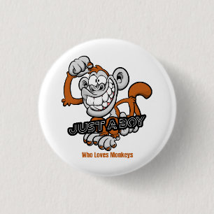monkey just a boy 3 cm round badge