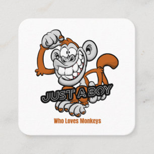 monkey  just a boy  square business card