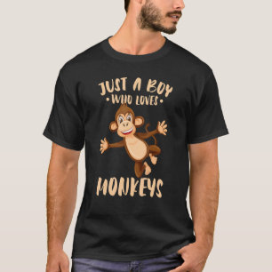 Monkey  Just A Boy Who Loves Monkeys Gorilla Ape T-Shirt