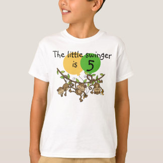 Monkey Little Swinge Customisable Birthday T-shirt