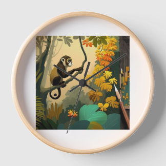 monkey looking somewhere. clocks