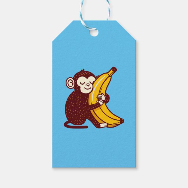 Monkey Love Banana Gift Tags (Front)