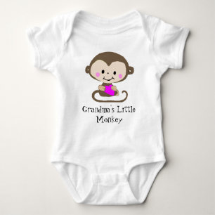 Monkey Love - Grandma's Little Monkey (Customise) Baby Bodysuit