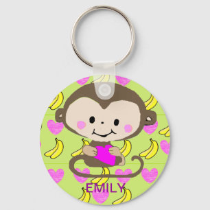 Monkey Love - Personalised Key Ring