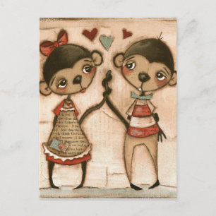 Monkey Love - Postcard