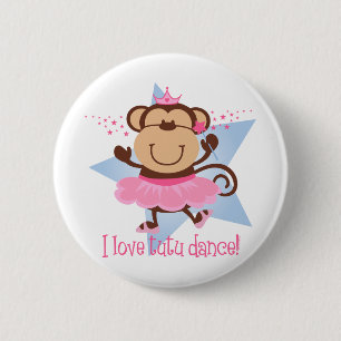 Monkey Love Tutu Dance 6 Cm Round Badge
