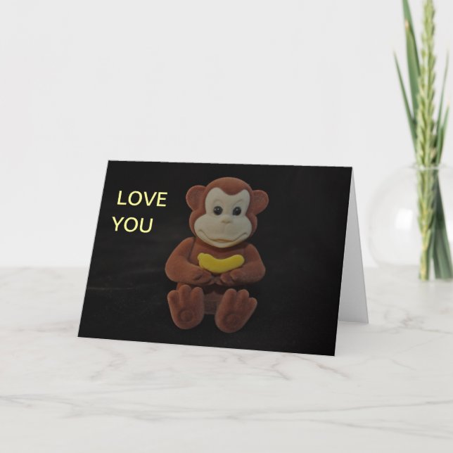 Monkey  LOVE  YOU Greeting Card (Front)