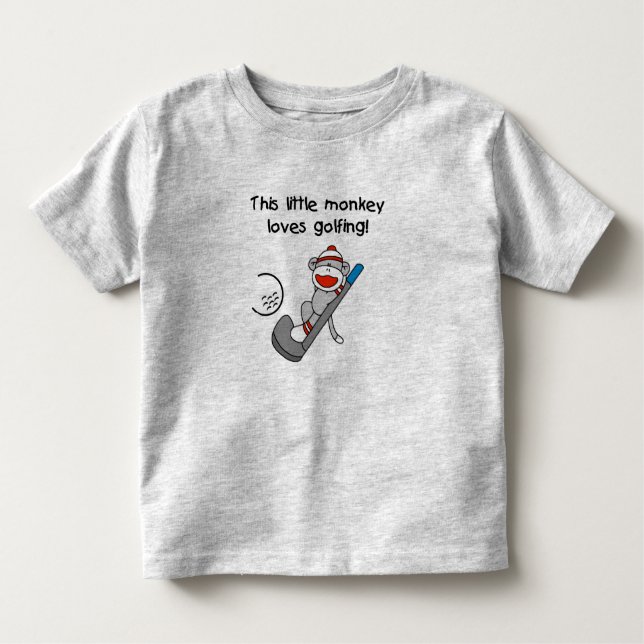 Monkey Loves Golfing Toddler T-Shirt (Front)