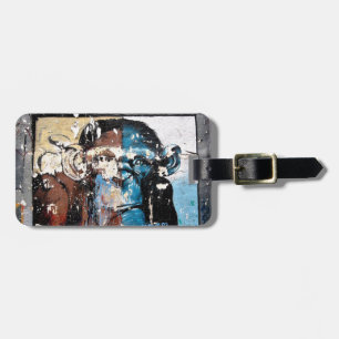 Monkey Luggage Tag w/ leather strap