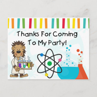 Monkey Mad Scientist Science Birthday Thank You Postcard