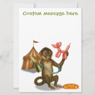 Monkey making balloon animals. Add your message.