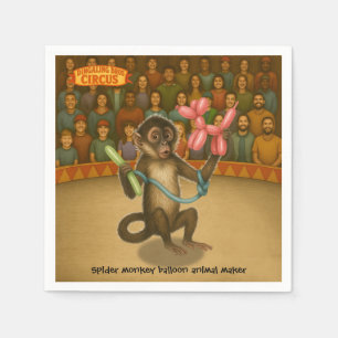 Monkey making balloon animals napkin