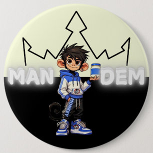 Monkey - Mandem Collection -SVBK- SILVERBCKK TTV 6 Cm Round Badge