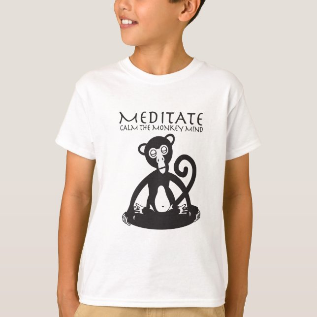Monkey meditating yoga T-Shirt (Front)