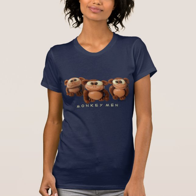 Monkey Men -3 Funny Monkeys- Personalised T Shirts (Front)