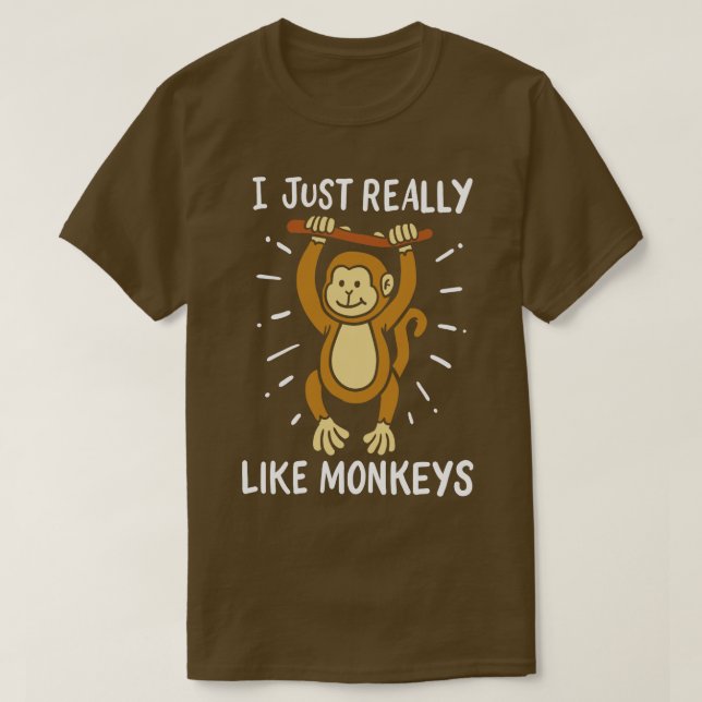 Monkey Monkey Lover Primate T-Shirt (Design Front)