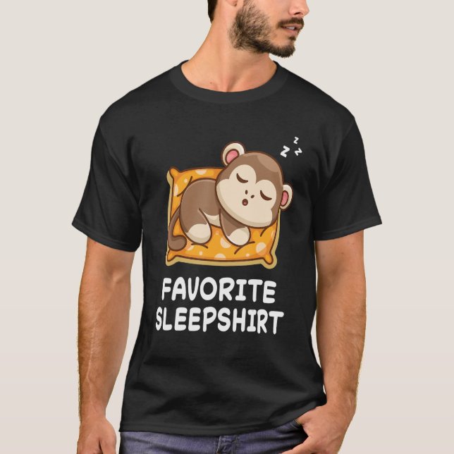 Monkey Monkeys Nap Sleeping Sleep Pajama Pyjamas N T-Shirt (Front)
