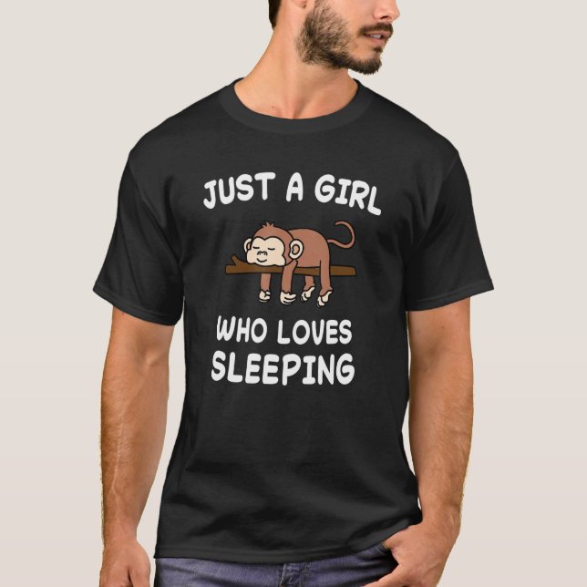 Monkey Monkeys Nap Sleeping Sleep Pyjamas Pajama T-Shirt (Front)