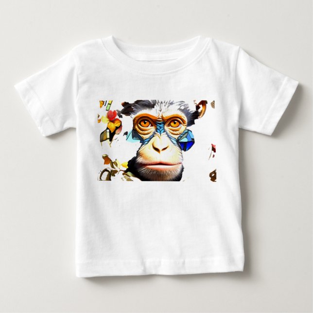 Monkey Mosaic Stained Glass T-shirt Design  (Front)