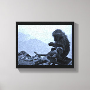 Monkey Mum and Baby Canvas Print