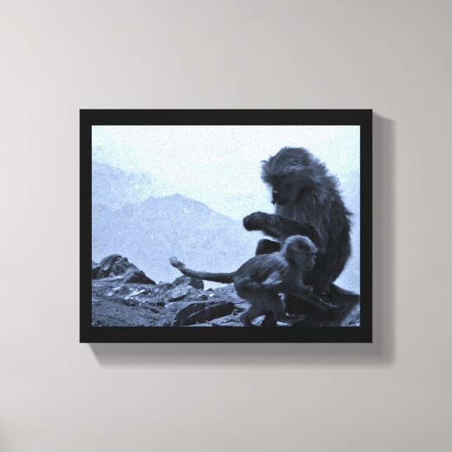 Monkey Mum and Baby Canvas Print (Front)