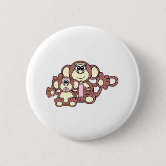 Monkey Mummy 6 Cm Round Badge