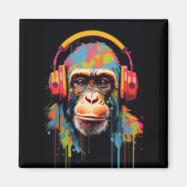 Monkey Music Art Monkey Art Monkey Gallery Art Magnet (Front)