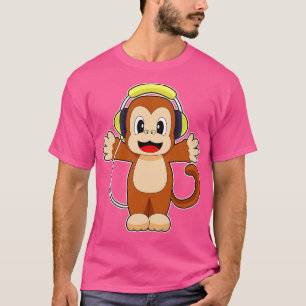 Monkey Musician Headphone Music T-Shirt