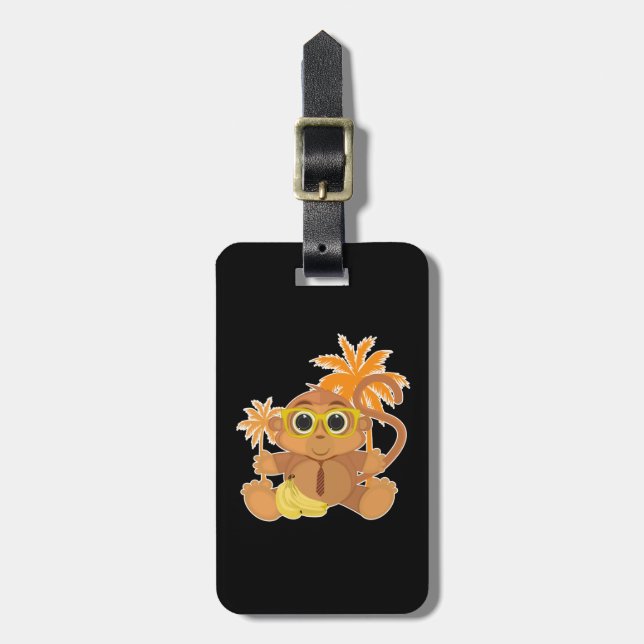 Monkey Nerd Luggage Tag (Front Vertical)