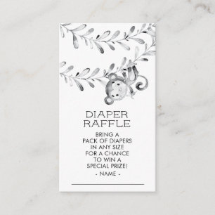 Monkey Neutral Baby Shower Diaper Raffle Ticket Enclosure Card