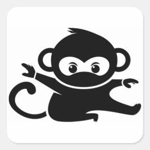 Monkey Ninja Square Sticker