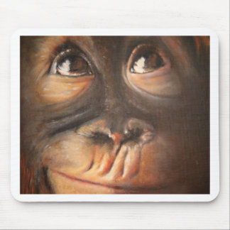 Monkey Oil Painting Funny Face Kerra Lindsey Mouse Pad