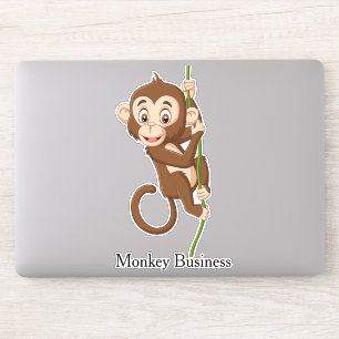 Monkey on a Vine Design Contour Sticker