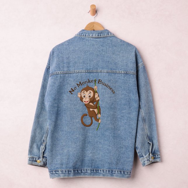 Monkey On A Vine Design Denim Jacket (Hangar)