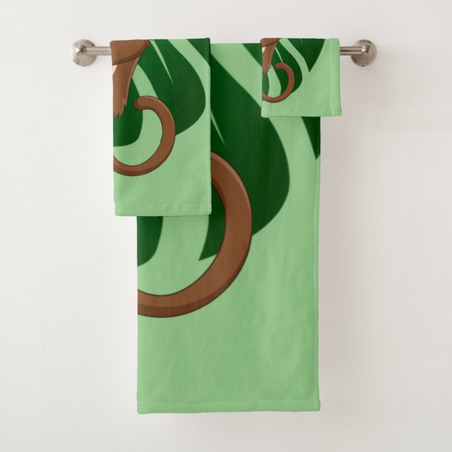 Monkey on a Vine Design Towel Set (Insitu)