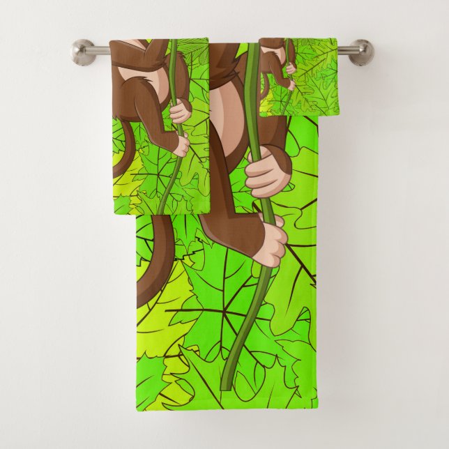 Monkey on a Vine Design Towel Set (Insitu)