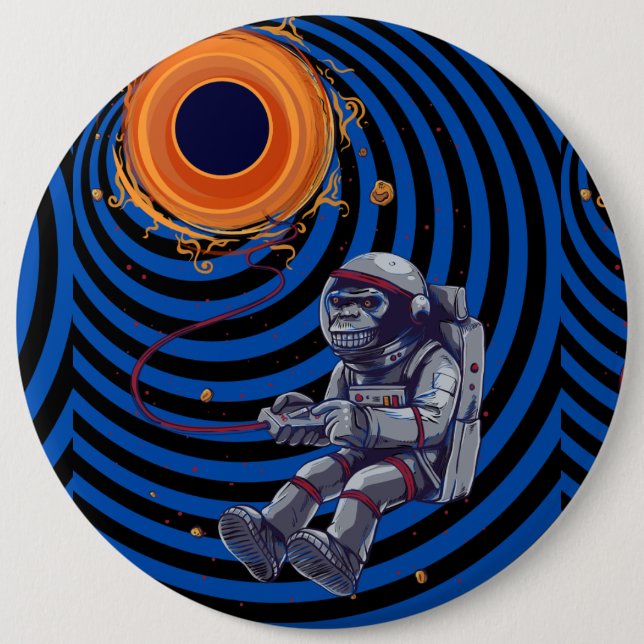 monkey on the space flyin button (Front)