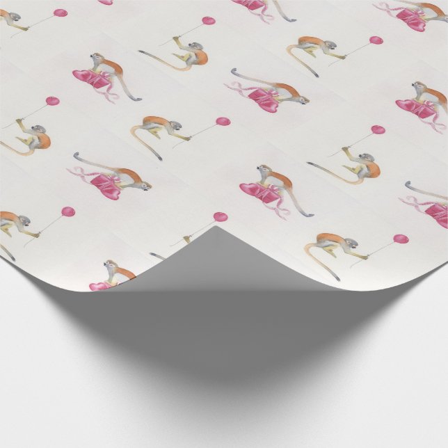 Monkey Party Birthday Gift Wrap Cadeaupapier (Corner)