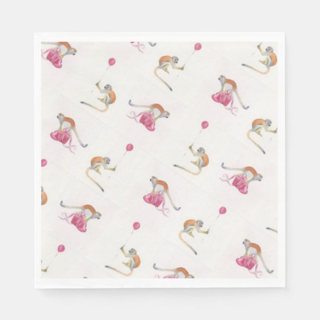 Monkey Party Birthday - Servetten Napkin (Front)