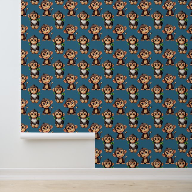 Monkey Pattern Design Blue  Wallpaper (Application)