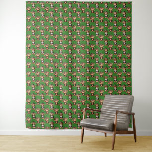 Monkey Pattern Design Green Tapestry