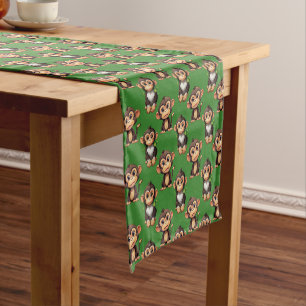 Monkey Pattern Design Yellow  Short Table Runner
