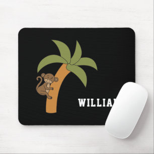 Monkey Personalised Custom Name Back To School Mouse Pad