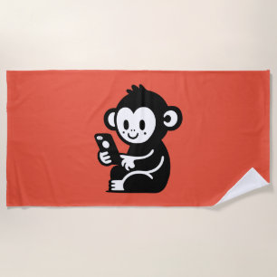 Monkey Phone Beach Towel