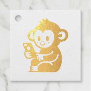 Monkey Phone Favour Tags