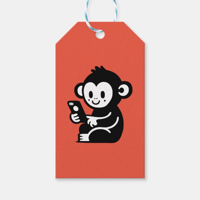 Monkey Phone Gift Tags (Front)