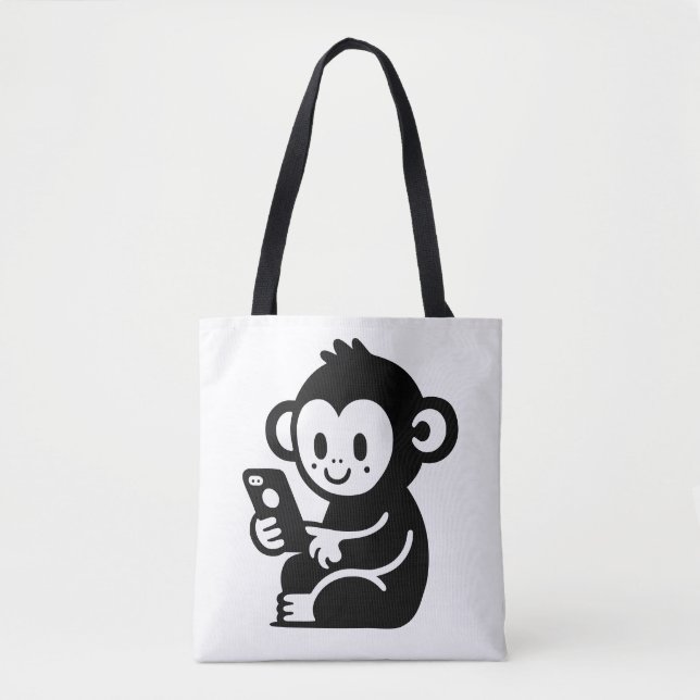 Monkey Phone Tote Bag (Front)