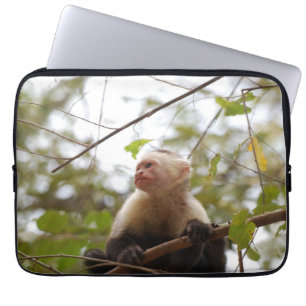 Monkey Photography, White Faced Capuchin Laptop Sleeve
